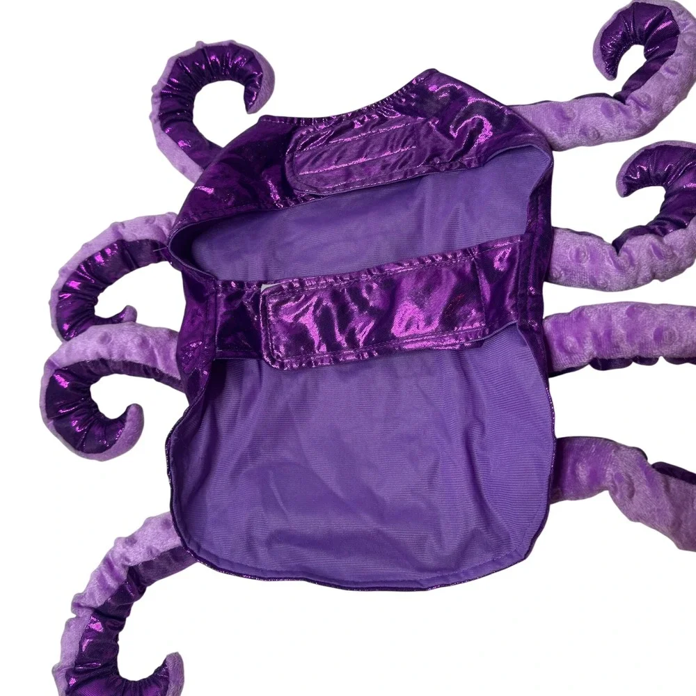 Purple Metallic Octopus Pet Costume Shiny Tentacle Halloween Dog Outfit small